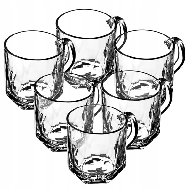 Te- og kaffeglas - Glaskrus - 300 ml - Med Hanker - 6-pak - FCM-certificeret