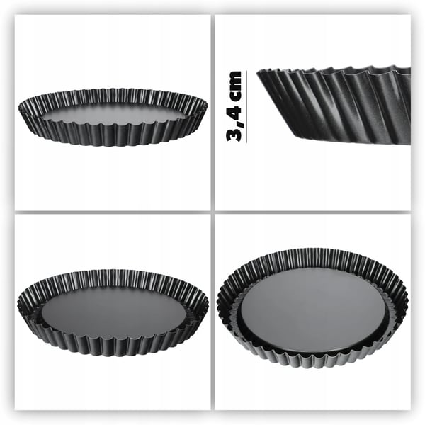 Bageform - Rund kage- og tærteform - 30 cm Diameter - Metal - Sølv