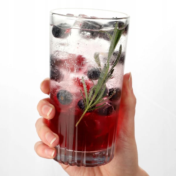 Drikkeglas - Sæt med 6 - 340 ml - Klart glas - Til vand & juice - Fødevaregodkendt (FCM)
