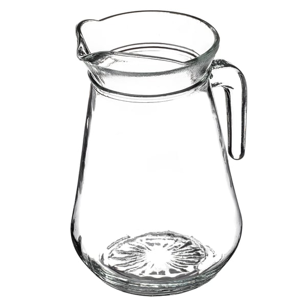 Glaskande - Vandkaraffel - 1,3 l - Med Hank - Til Vand, Juice, Lemonade, Kompot - FCM-godkendt