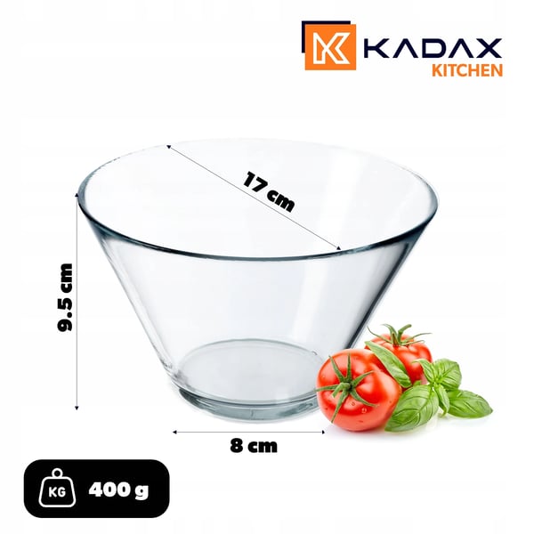 Salatskål i glas - Serveringsskål - Transparent glas - CE/EU-certificeret - Fremstillet i Polen