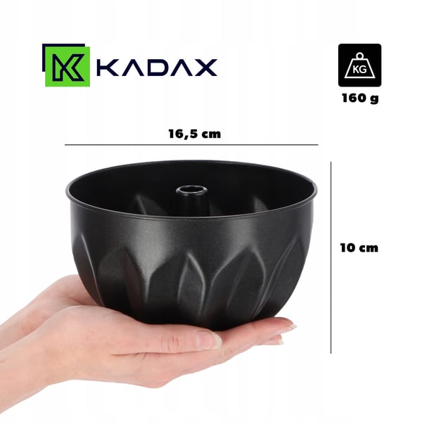 Kageform med rør - Bageform - Diameter 16,5 cm - Metal - Til Babka og Sandkage - Sølv