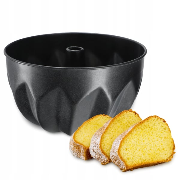 Kageform med rør - Bageform - Diameter 16,5 cm - Metal - Til Babka og Sandkage - Sølv