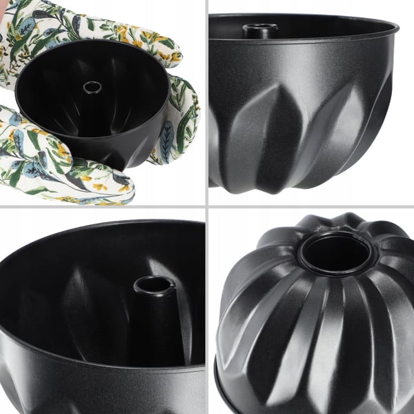 Kageform med rør - Bageform - Diameter 16,5 cm - Metal - Til Babka og Sandkage - Sølv