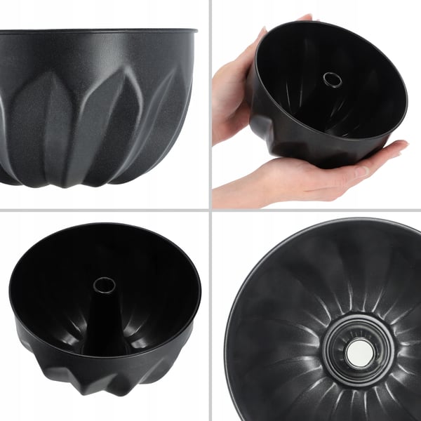 Kageform med rør - Bageform - Diameter 16,5 cm - Metal - Til Babka og Sandkage - Sølv