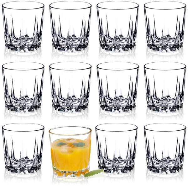 Whisky- og drikkeglas - Sæt 12 stk - 300 ml - Tykt glas - Til whisky og juice