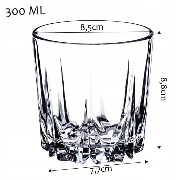 Whisky- og drikkeglas - Sæt 12 stk - 300 ml - Tykt glas - Til whisky og juice