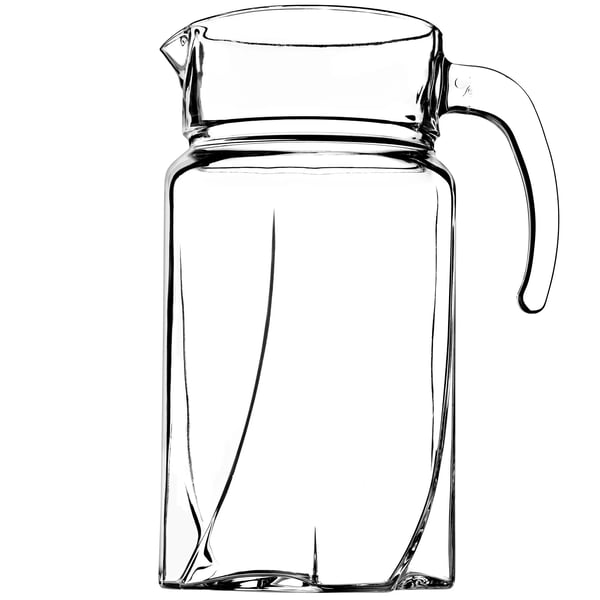 Glaskaraffel - Vand-/Saftkande - 1,7 l Kapacitet - Fødevaresikker (FCM) - Til Vand, Juice og Drikke