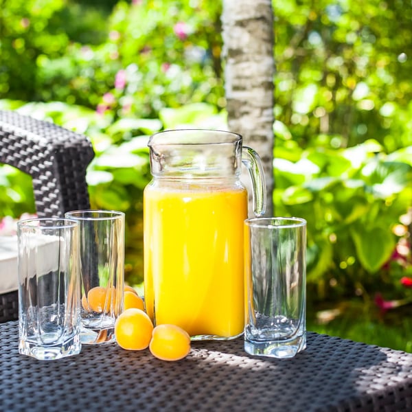 Glaskaraffel - Vand-/Saftkande - 1,7 l Kapacitet - Fødevaresikker (FCM) - Til Vand, Juice og Drikke