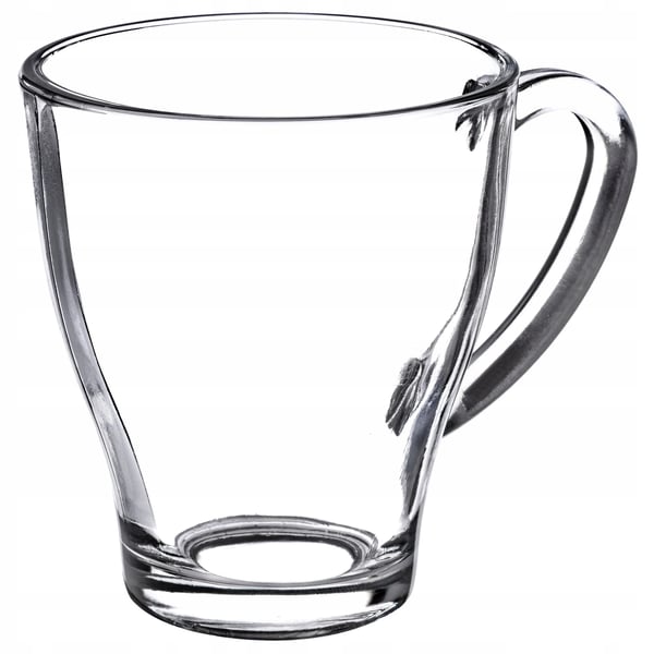 Te- och kaffeglas - Set med 6 - 250 ml - Med handtag - FCM-certifierade - Tillverkade i Polen