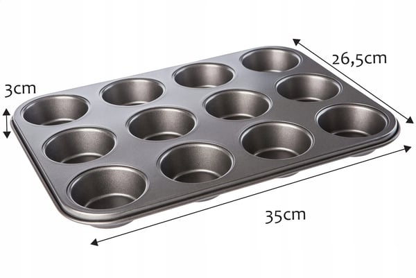 Muffinplade - Muffinform - 12 Huller - Metal - CE/EU