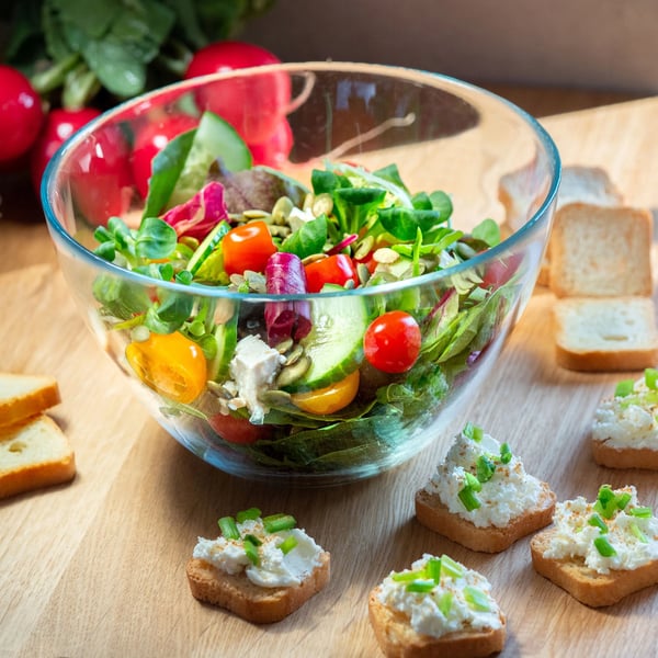 Salatskålsæt - Glasskåle - 2-pak - Diameter 17 cm - CE/EU