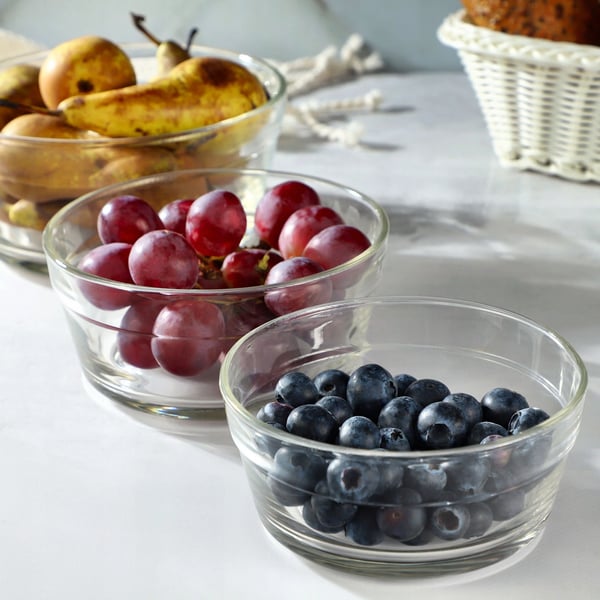 Salatskåle - Glasskåle - 12,5 cm Diameter - Sæt med 2 - Til Snacks & Frugt