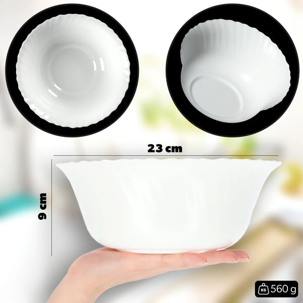 Salatskål/Frugtskål i glas - Serveringsskål - 23 cm - CE/EU-certificeret