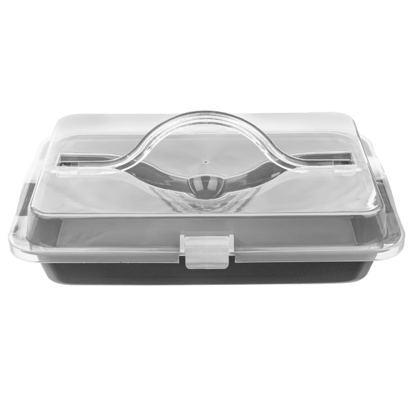 Ildfast fad - Gratinfad - Slip-let - Med låg - Metal - 38x28 cm - Brun