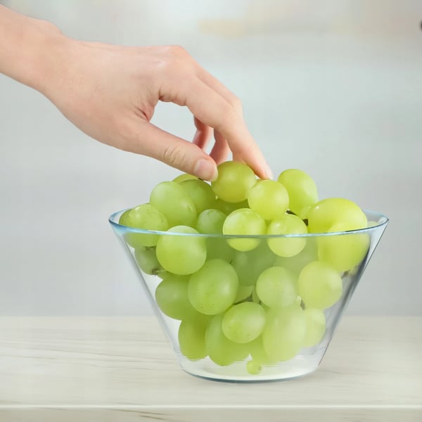 Salatskåle i glas - Sæt med 2 - 17 cm - Runde - Gennemsigtige