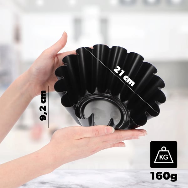 Bageform - Rund kageform - 21 cm diameter - Slip-let - Metal - Sølv