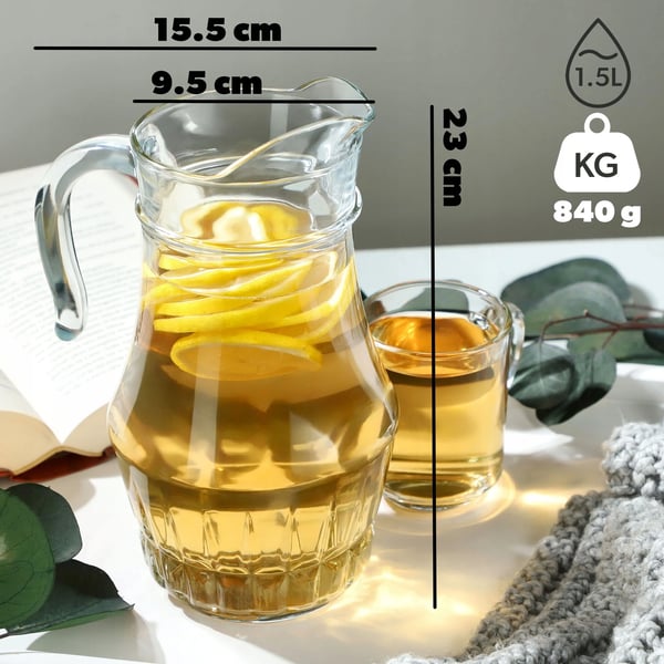 Drikkekande - Breda - Volumen 1,5 l - Fødevaregodkendt FCM - Til vand og juice - Oprindelse Polen
