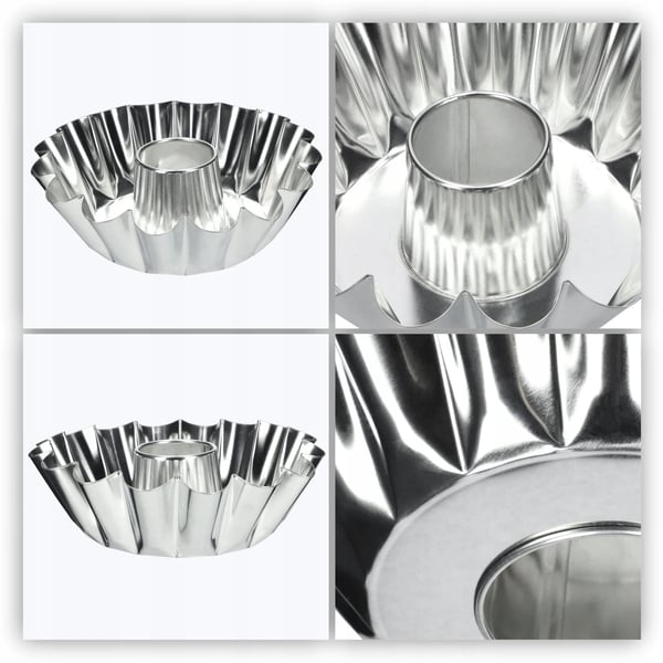 Bakform - Kakform med Hål i Mitten - 25 cm - Metall - Silver