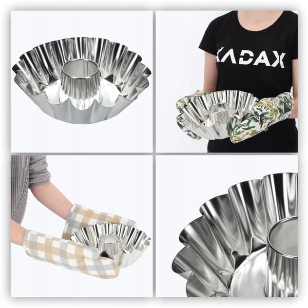 Bakform - Kakform med Hål i Mitten - 25 cm - Metall - Silver
