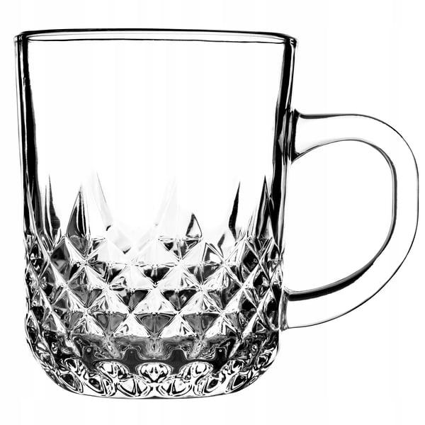 Glasmuggar för te och kaffe - Set med 6 - Med Handtag - Volym 230 ml