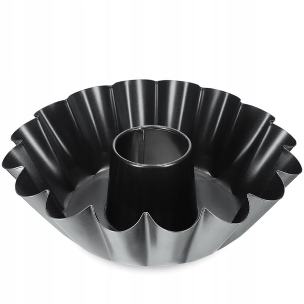 Kageform - Randform med midterrør - Diameter 25 cm - Metal - Sølv