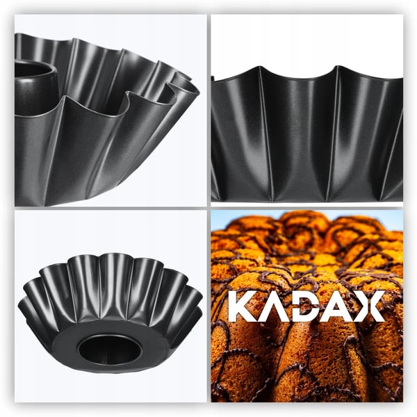 Bakform - Kransform med mitt-rör - Sockerkaksform 25 cm - Metall - Silver
