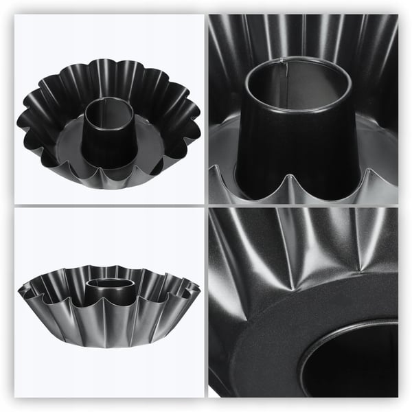 Bakform - Kransform med mitt-rör - Sockerkaksform 25 cm - Metall - Silver