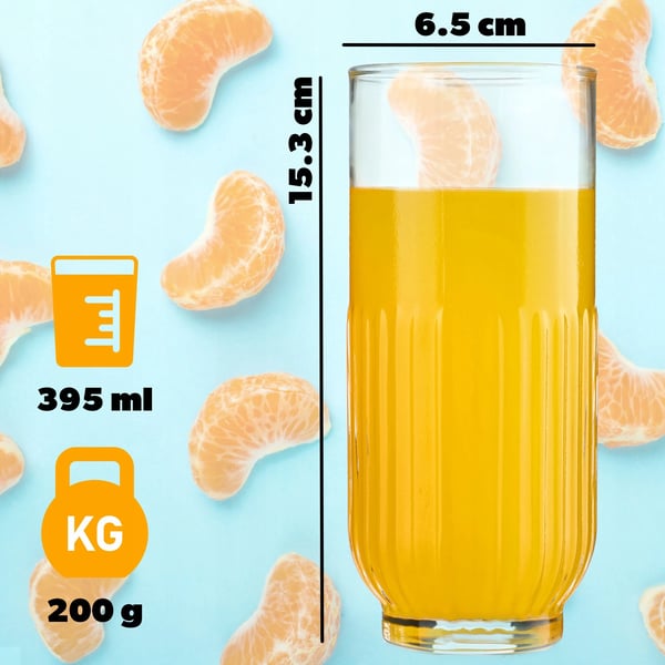 Dricksglas - Set 6 st - 395 ml per glas - FCM-certifierade - Brun