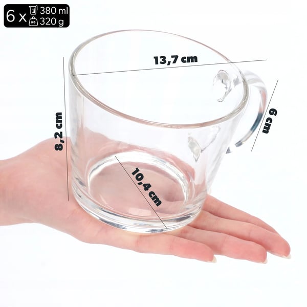 Drikkeglas - Te- og juiceglas - Sæt 6 stk - 380 ml - Glas - FCM-certificeret