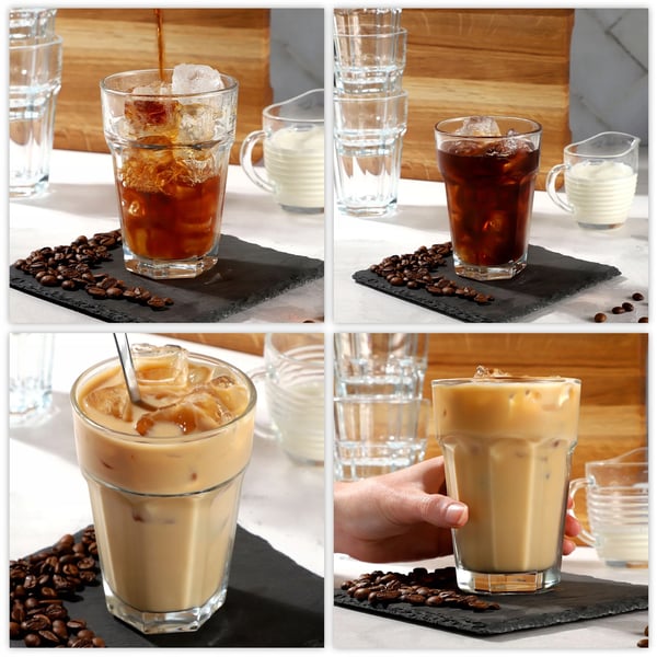 Drikkeglas - Longdrink-/juiceglas - 370 ml - Sæt med 4 - Høje - Fødevaresikre (FCM)