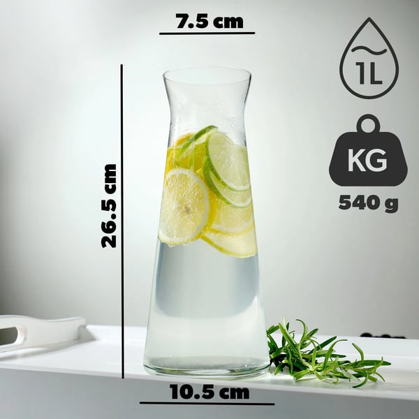 Glaskaraff Set - Lemonad-/vattenkaraff - 2-pack - 1 liter - Glas