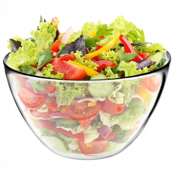 Salatskål - Glasskål - Diameter 17 cm - Til salat og frugt - CE/EU-godkendt