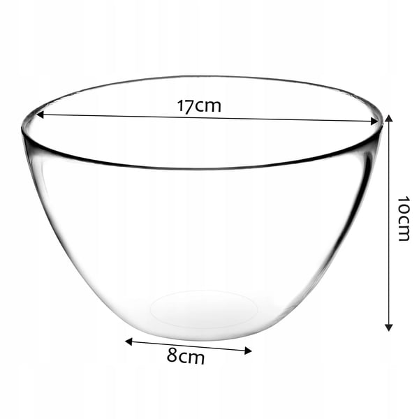 Salatskål - Glasskål - Diameter 17 cm - Til salat og frugt - CE/EU-godkendt
