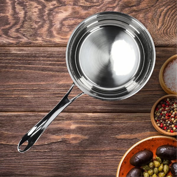 Gryde - Kasserolle i rustfrit stål - Diameter 16 cm - Volumen 1,8 l - FCM-certificeret - Sølv