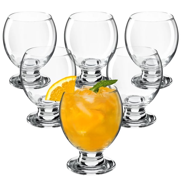Drikkeglas Dessertglas - Sæt 6 stk - 280 ml - Serveringsglas til drikke & dessert - Brun