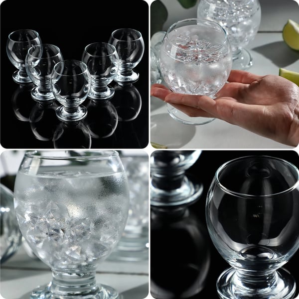Drikkeglas Dessertglas - Sæt 6 stk - 280 ml - Serveringsglas til drikke & dessert - Brun