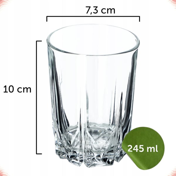 Dricksglas/Vattenglas - Set - 245 ml - 6-Pack - FCM-Godkänd