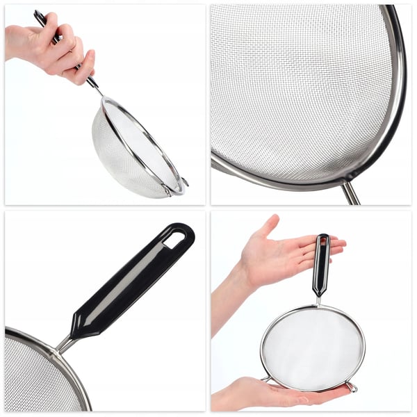 Melsigte - Køkkensigte - Rustfrit stål - Diameter 16 cm - FCM-certificeret - Til bagning