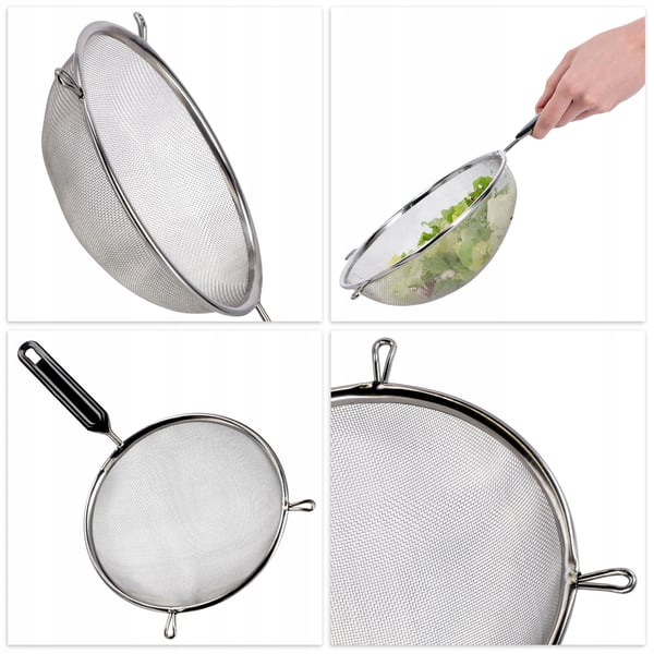 Melsigte - Køkkensigte - Rustfrit stål - Diameter 16 cm - FCM-certificeret - Til bagning