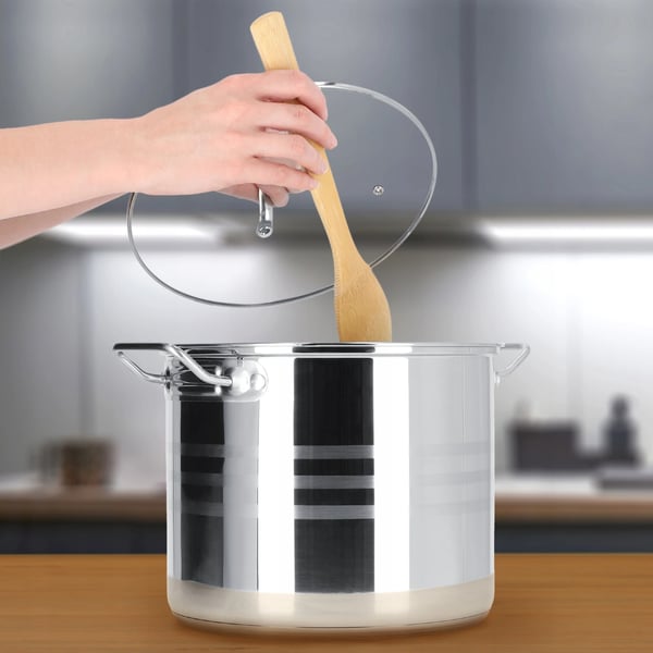 Gryde - Stål - Størrelse 24 cm 9 l - Med låg - Induktionsegnet - Sølv