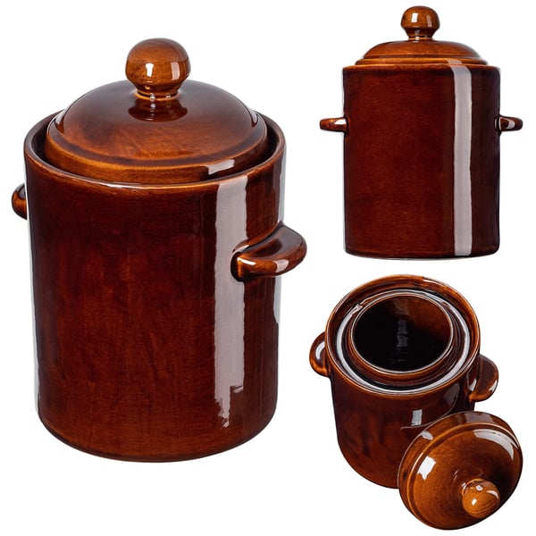 Fermenteringskrukke - Syltekrukke 10 L - FCM-certificeret - Brun