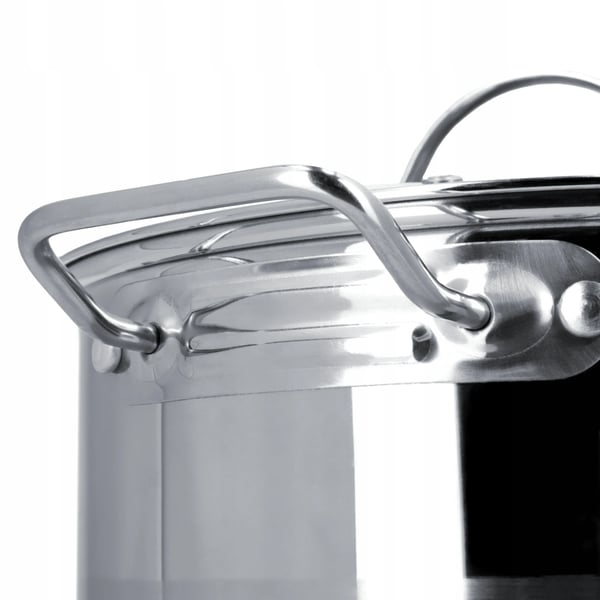 Gryde - Suppegryde - Rustfrit Stål - 16 L - 30 cm - Induktion - Med Låg - Sølv