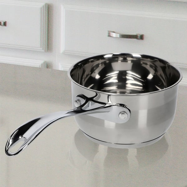 Stålkasserolle - Gryde - 15 cm - 1,2 L - FCM-certificeret - Sølv