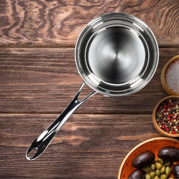 Stålkasserolle - Gryde - 15 cm - 1,2 L - FCM-certificeret - Sølv