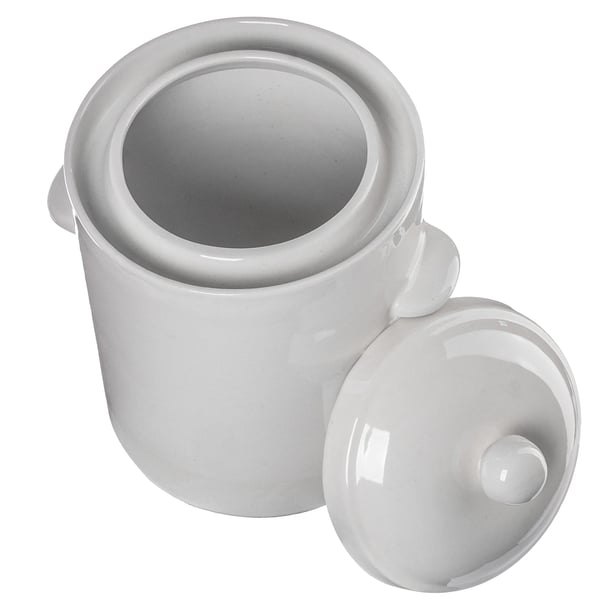Fermenteringskrukke - Syltekrukke - 2,5 l Kapacitet - Tøndeformet - Til fermentering og syltning - Brun