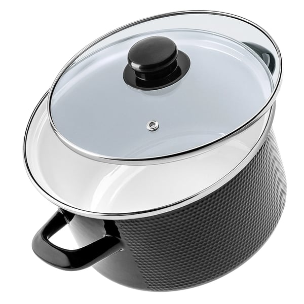 Emaljerede gryder - Sæt - 4 dele - 2 l, 3 l, 4 l, 5 l - FCM-certificeret - Brun