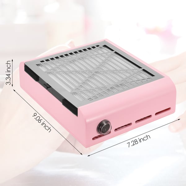Neglestøvsuger - Udsugningsblæser - 40 W - 4500 rpm - Med filter - Til akryl & polygel - Pink