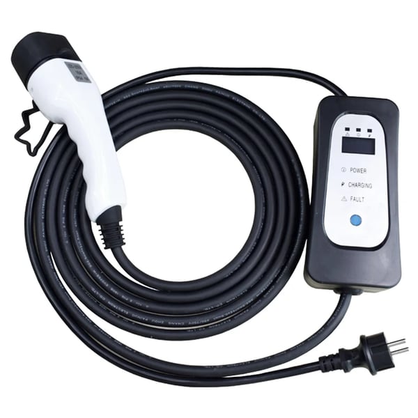 Elbiloplader - EA1655X Bærbar Oplader - Type 2/J1772 - Mode 2 - 8/10/13/16 A Justerbar - 3,6 kW - 5 m Kabel - IP54 - Sort