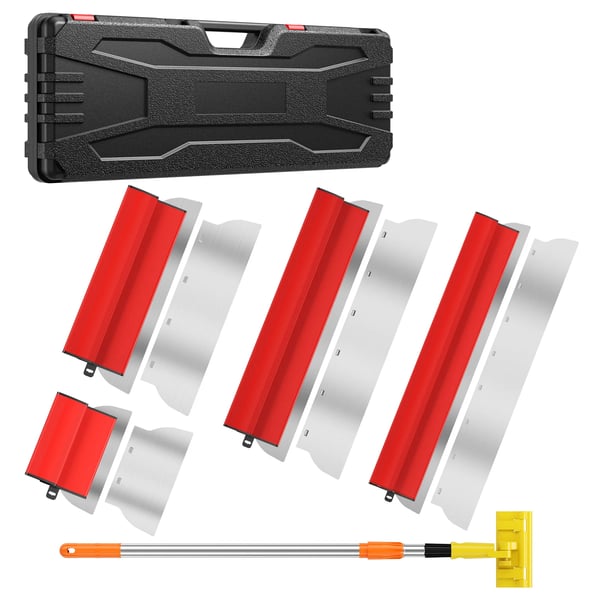 Spartelsæt til gipsvæg - Spartelblade - 4 stk - Fleksible blade - 25/40/60/80 cm - Udjævning & finish - CE